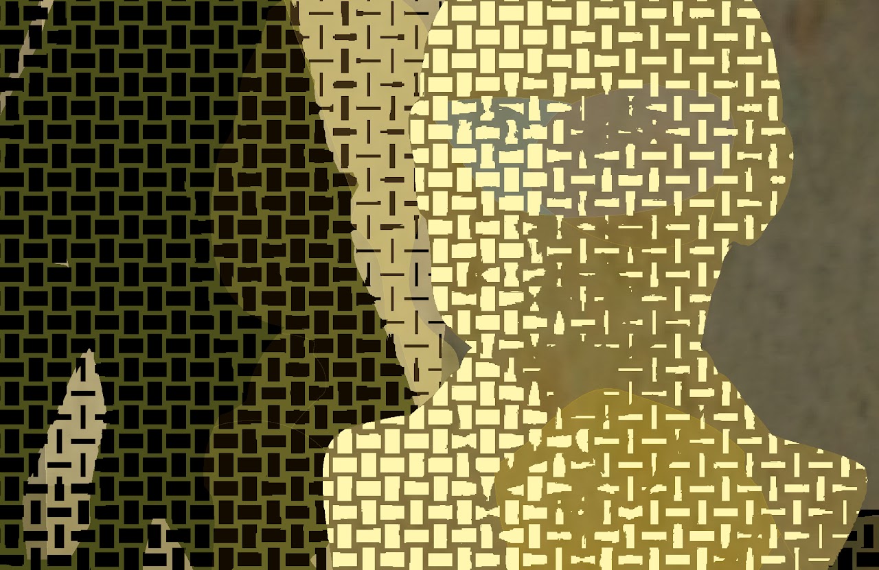 Моя графика — это попытка говорить на языке сегодняшнего дня. Он резкий, тревожный, подлый, иногда страшный. Я выкладываю его из прямоугольных точек — одни поменьше, другие покрупнее, и из линий — одни потоньше, другие потолще. Черное идет поверх цветной подложки. Рядом — разрозненные куски, издалека — общая картина. Это иллюстрации к книге, которой нет, но она могла бы быть о нас